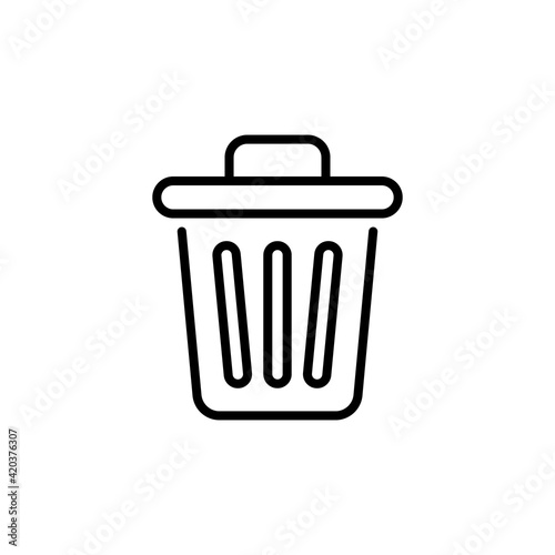 Dustbin icon in vector. Logotype