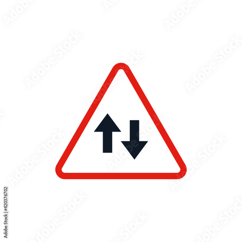 two way icon, vector road sign icon, isolated on white background Free Download two way icon, vector road sign icon, isolated on white background - GFXLoad