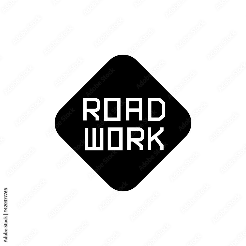 Road work ahead sign icon, isolated on white background Road work ahead sign icon, isolated on white background