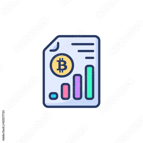 Bitcoin Chart icon in vector. Logotype