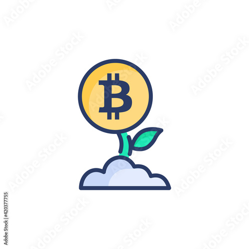 Bitcoin Farm icon in vector. Logotype