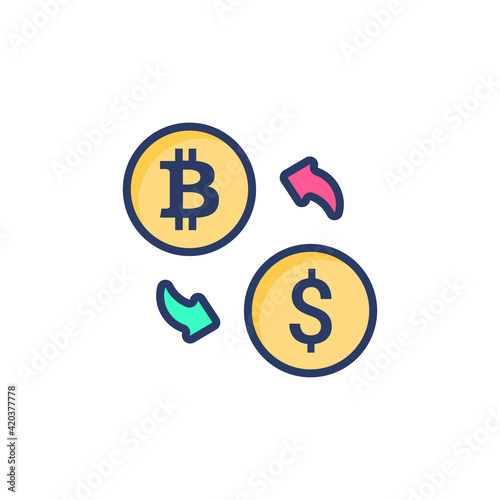 Exchange icon in vector. Logotype