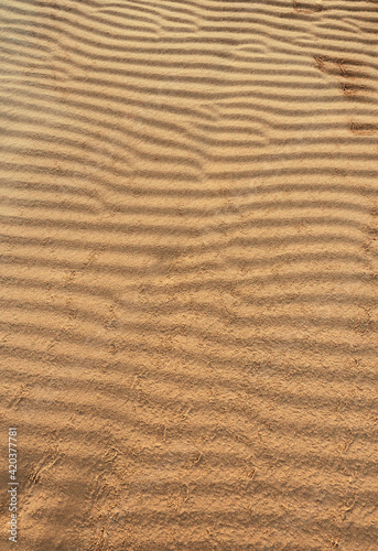 sand texture on a desert dune with patterns in the form of waves created by the wind