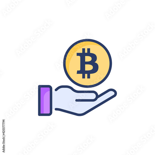Bitcoin Deposit icon in vector. Logotype