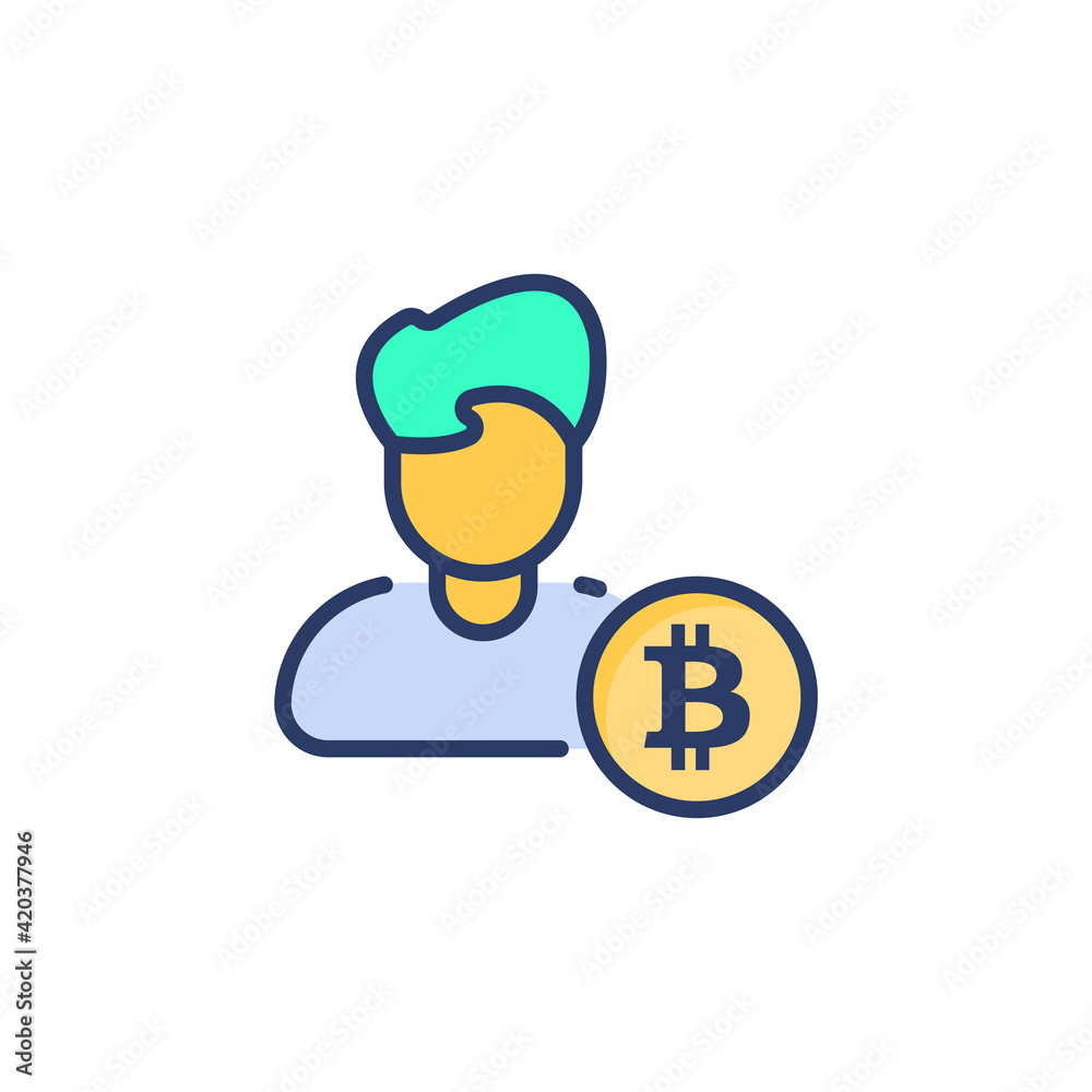 Bitcoin User icon in vector. Logotype