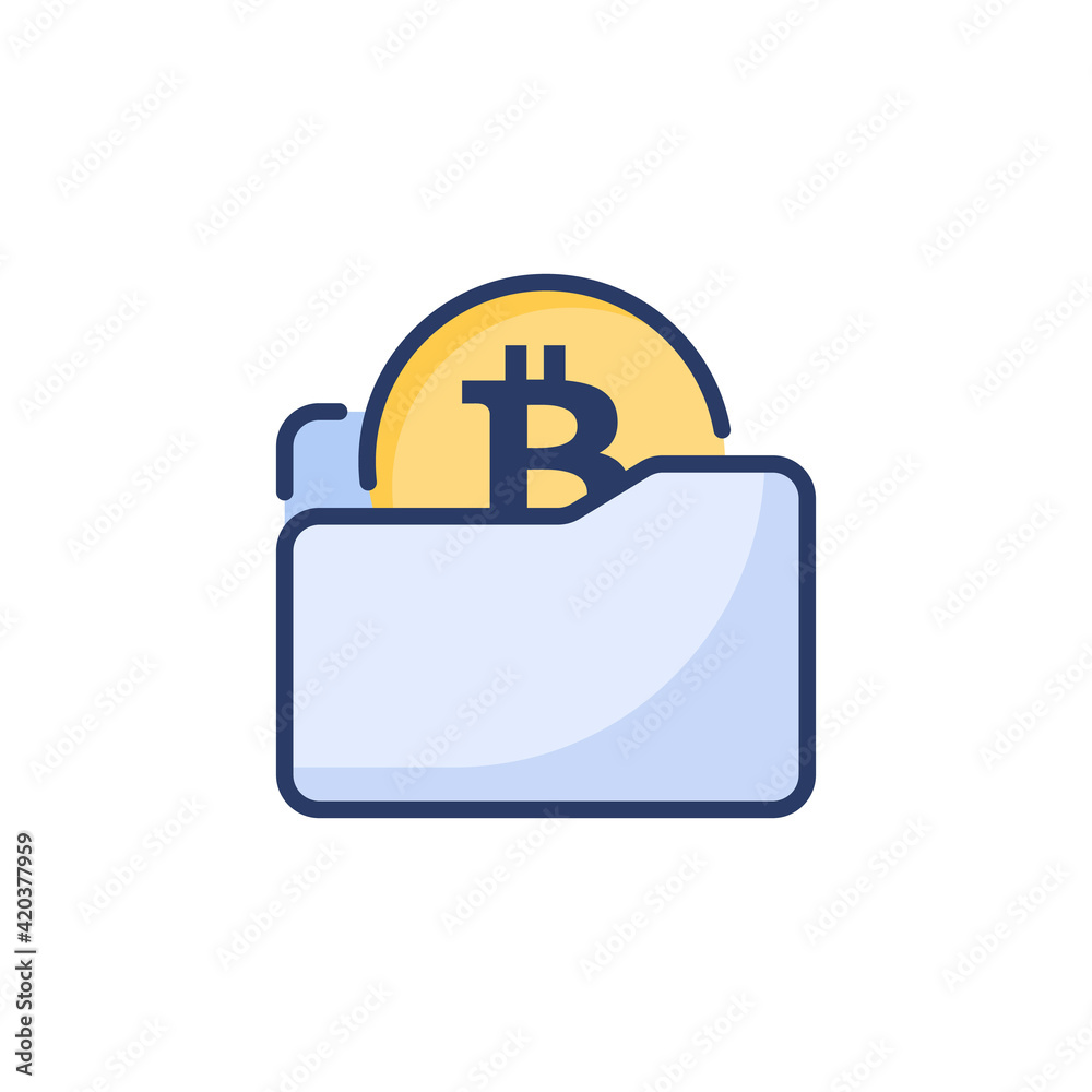 Bitcoin Folder icon in vector. Logotype