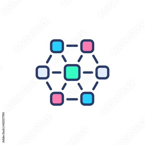 Blockchain icon in vector. Logotype