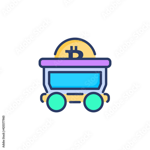 Mining Cart icon in vector. Logotype