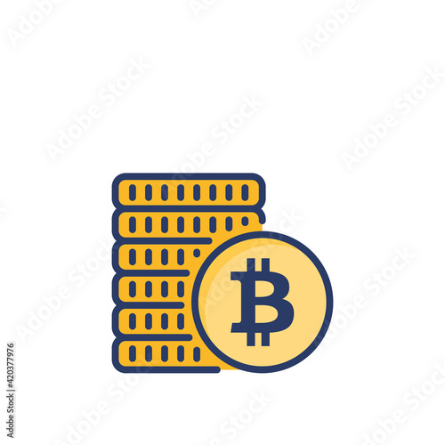 Bitcoin Stack icon in vector. Logotype
