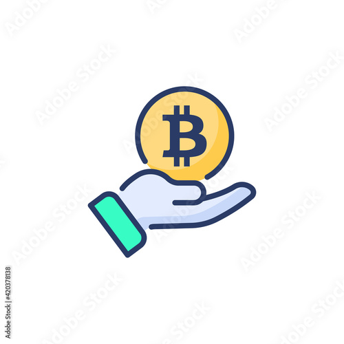 Give Bitcoin icon in vector. Logotype
