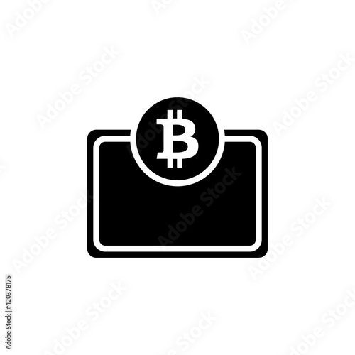 Online Bitcoin icon in vector. Logotype