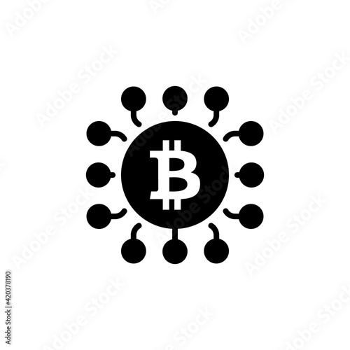 Cryptocurrency icon in vector. Logotype