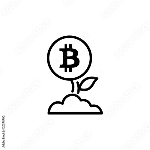 Bitcoin Farm icon in vector. Logotype