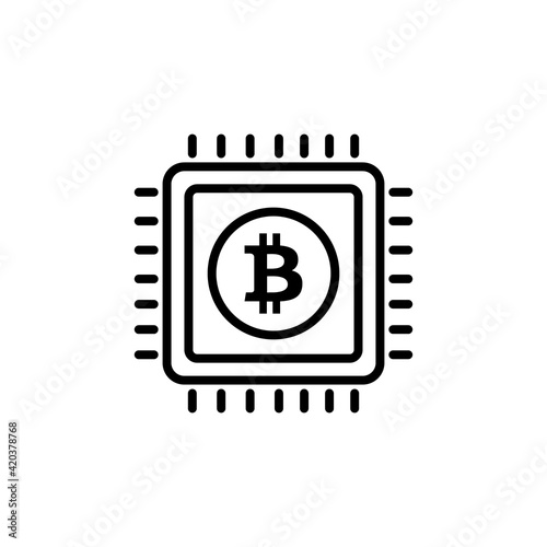 CPU Mining icon in vector. Logotype