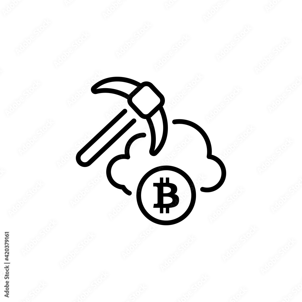 Obraz premium Cloud Mining icon in vector. Logotype