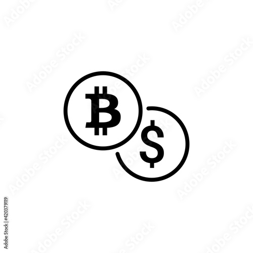 Bitcoin Vs Droller icon in vector. Logotype