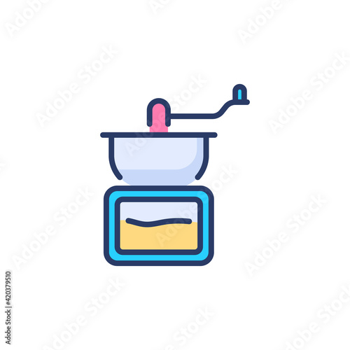 Coffee Mill icon in vector. Logotype