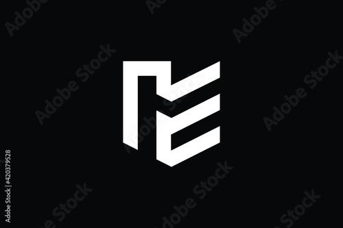 ME logo letter design on luxury background. EM logo monogram initials letter concept. ME icon logo design. EM elegant and Professional letter icon design on black background. M E EM ME