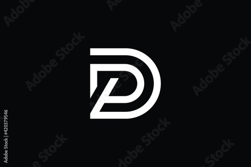 DP logo letter design on luxury background. PD logo monogram initials letter concept. DP icon logo design. PD elegant and Professional letter icon design on black background. D P PD DP photo