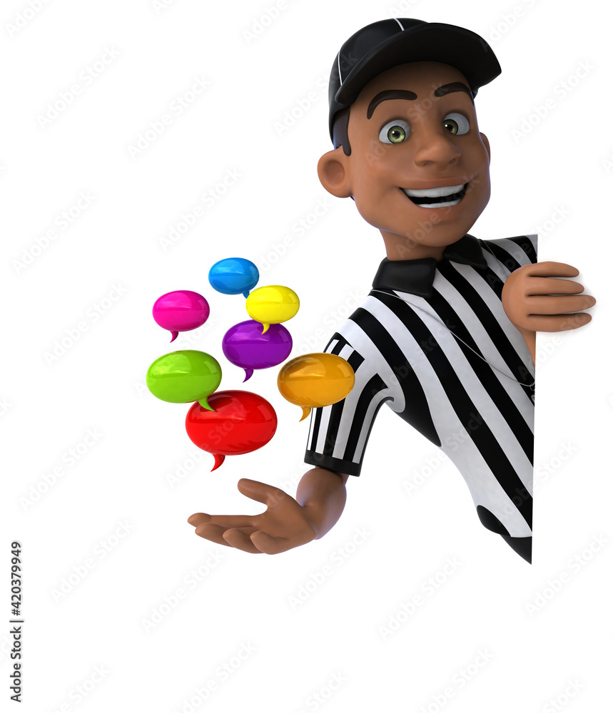 Fun 3D Illustration of an american Referee Fun 3D Illustration of an american Referee