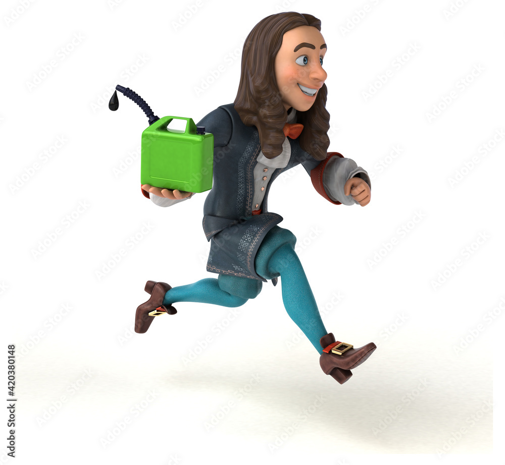 3D Illustration of a cartoon man in historical baroque costume 3D Illustration of a cartoon man in historical baroque costume
