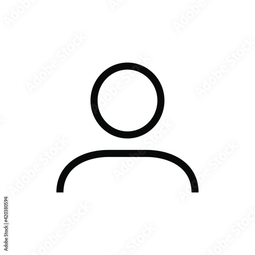User profile icon vector. Avatar portrait symbol. Flat shape person sign logo. Black silhouette isolated on white background.
