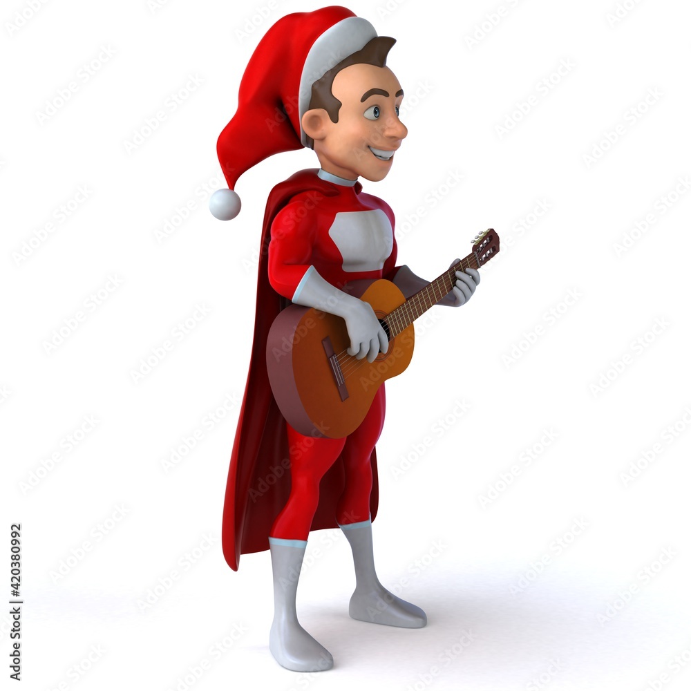 Fun 3D illustration of a fun super santa claus Fun 3D illustration of a fun super santa claus