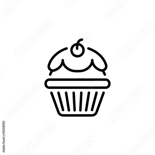 Cup Cake icon in vector. Logotype