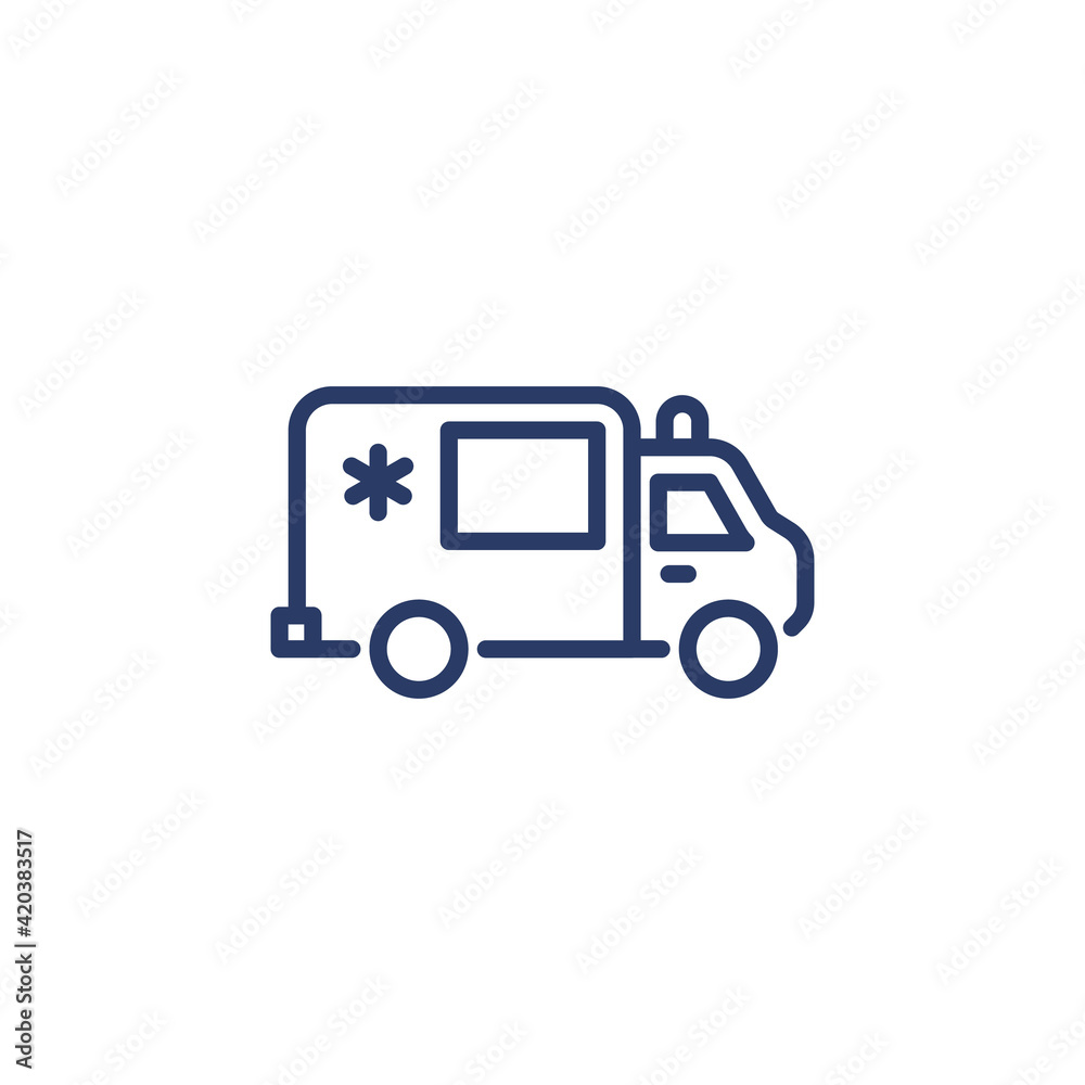Ambulance icon in vector. Logotype