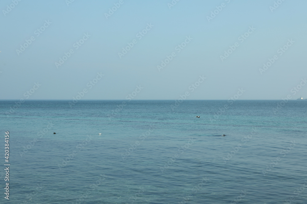 Beautiful clear sea against sky, space for text