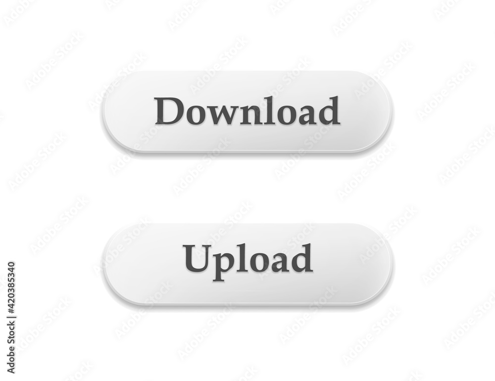 Set of grey buttons. Vector eps10 illustration isolated on white background. Set of grey buttons. Vector eps10 illustration isolated on white background.
