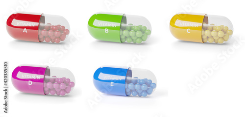Obraz na płótnie vitamin capsules isolated on white background