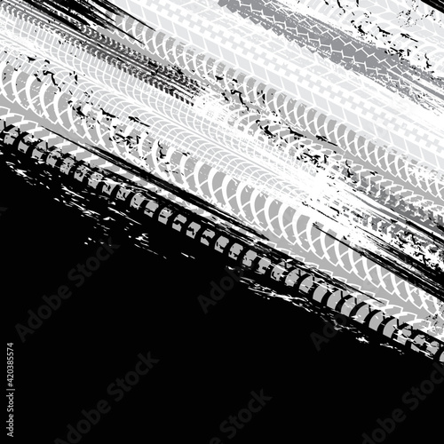 Offroad tyre print, grunge spot, vector tire trace