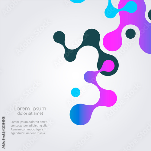 Modern blue-black molecules. Future technology concept