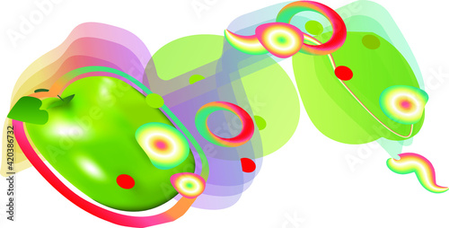 Vector abstract elliment green apple  