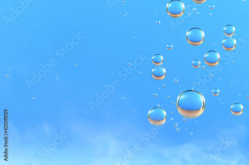 Shiny blue bubbles