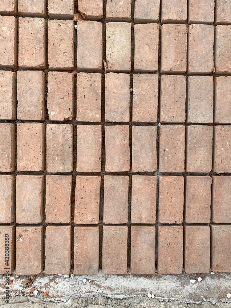 Naklejka premium art of architecture with exterior rough block cement wall design for cafe or restaurant with loft style