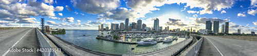 Downtown MIami at sunset from Port Boulevard © jovannig