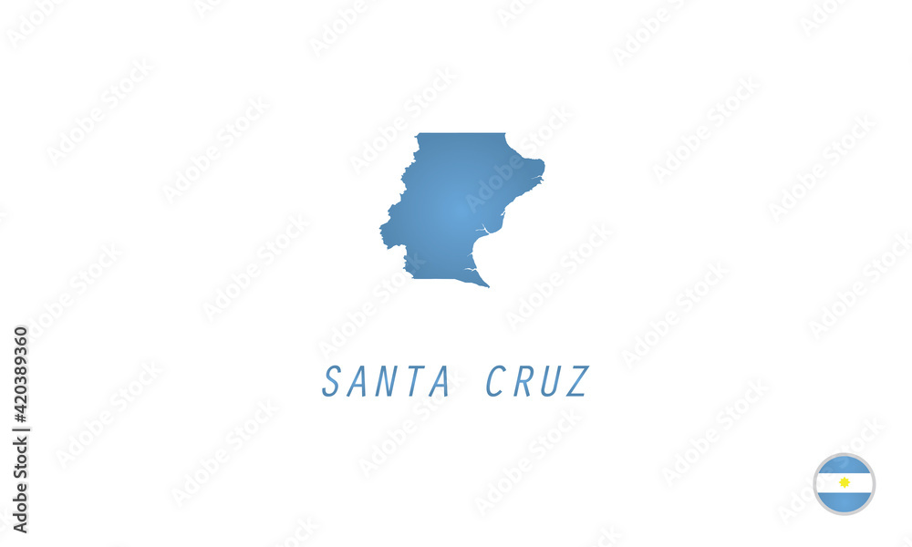 Santa Cruz map Argentina province region vector illustration