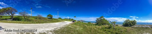 Bahia Honda State Park, Florida Keys. Tropical vegetation and old bridge