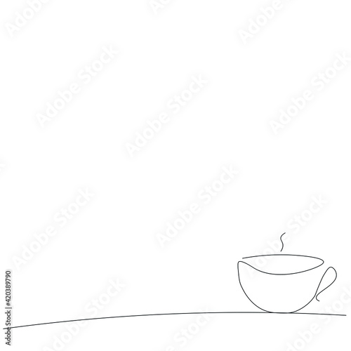 Cup of coffee drawing, vector illustrtion