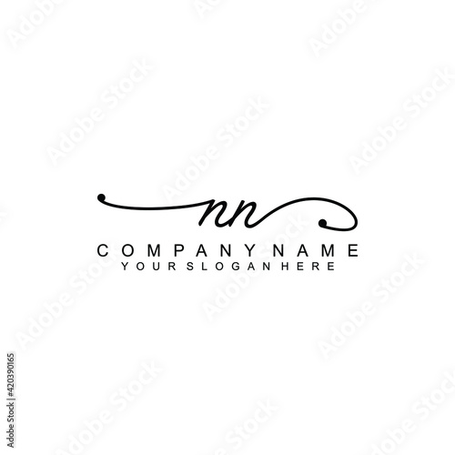 NN beautiful Initial handwriting logo template