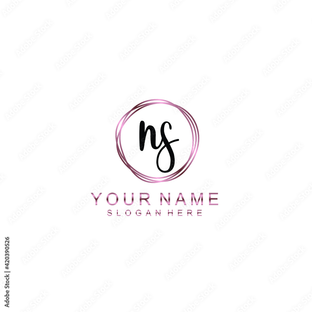 NS beautiful Initial handwriting logo template NS beautiful Initial handwriting logo template