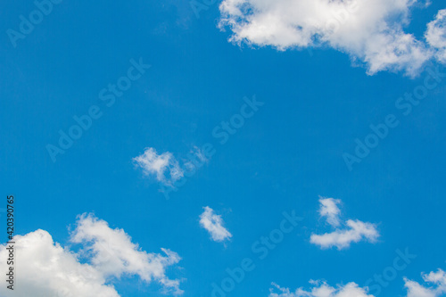 Blue sky clouds background, beautiful landscape with clouds summer day