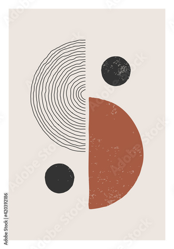 Trendy abstract creative minimalist artistic hand drawn composition