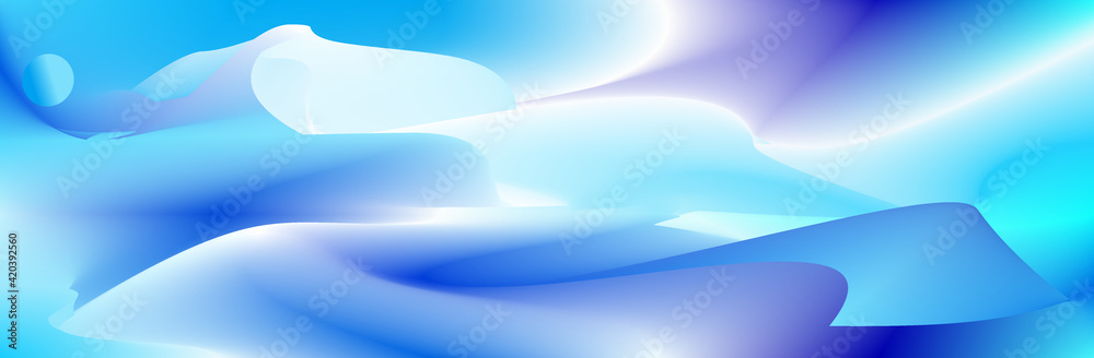 Obraz premium abstract gradient background. Mountains, sky, sun on a blue background. 
