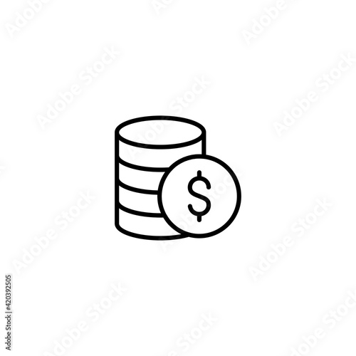 Coin Money icon vector for web, computer and mobile app