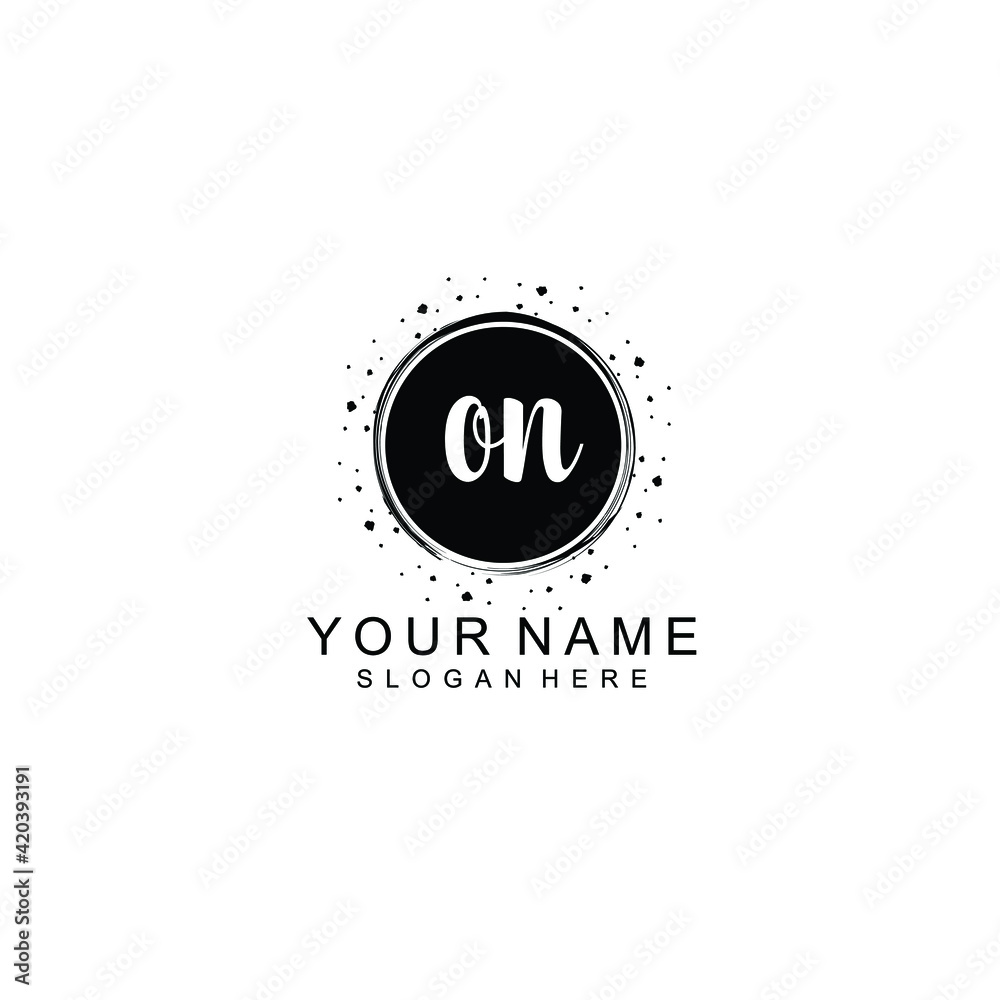 ON beautiful Initial handwriting logo template ON beautiful Initial handwriting logo template