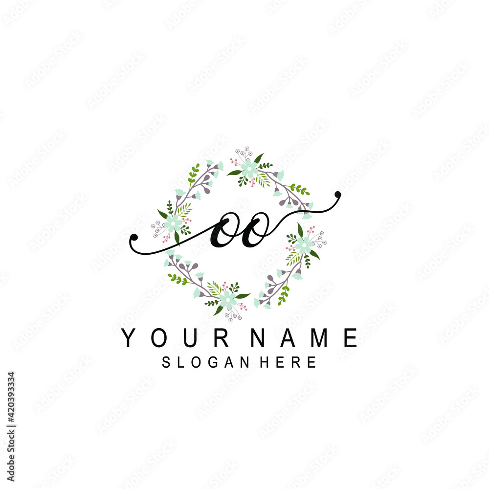 OO beautiful Initial handwriting logo template OO beautiful Initial handwriting logo template