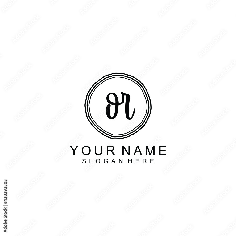 OR beautiful Initial handwriting logo template OR beautiful Initial handwriting logo template